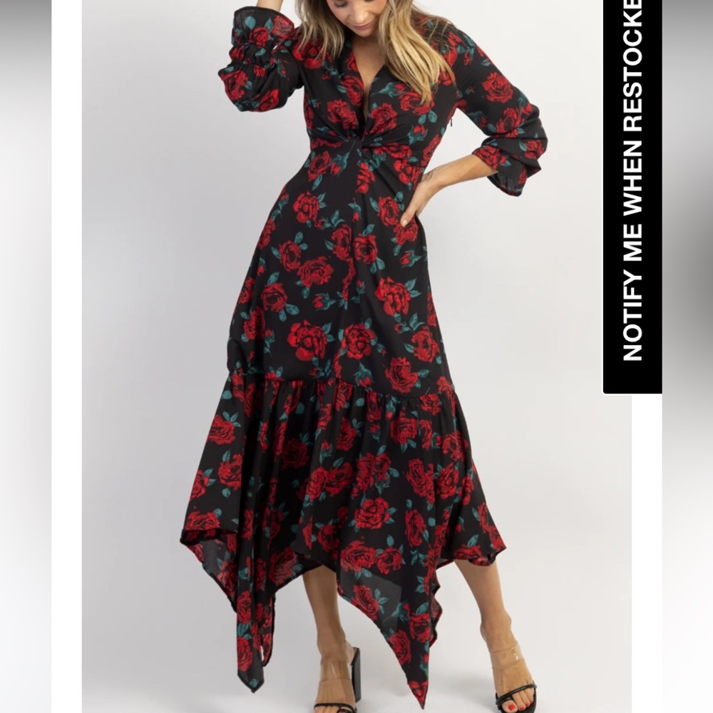 Dee Elly Roma arose twist front maxi dress